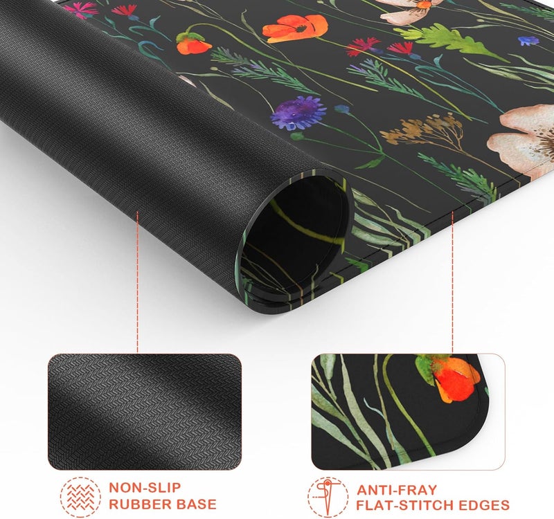 eulps Mouse Pad with Stitched Edge, Multiple Patterns Computer Mouse Pads with Non-Slip Rubber Base, Washable Cloth Mousepad, for Gaming, Laptop, PC (Wildflower Night) - Image 5